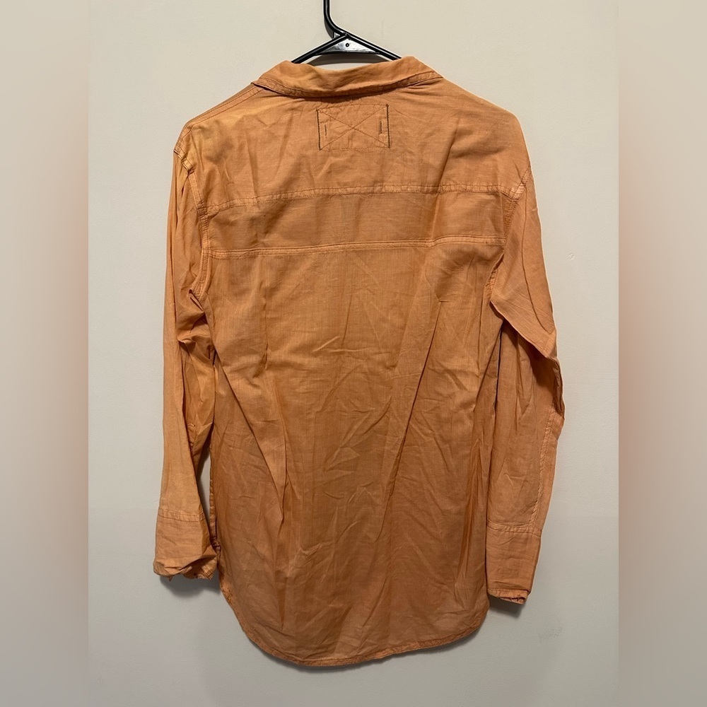 Free People Sheer Luck Button Down Lightweight Shirt in Wood Chimes Size XS - Picture 5 of 12